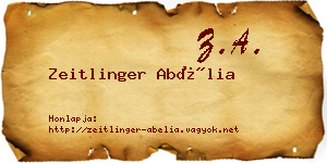 Zeitlinger Abélia névjegykártya